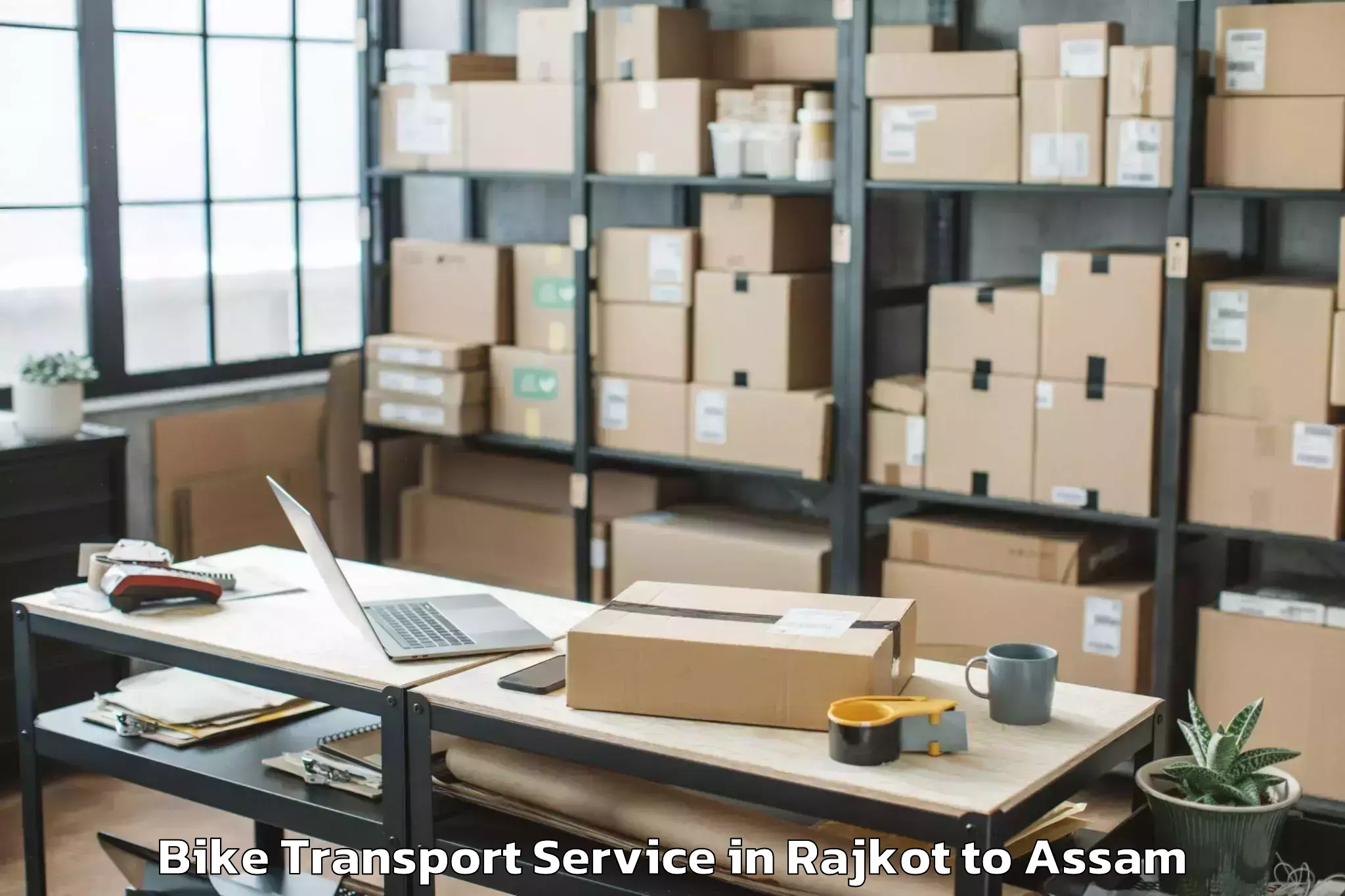 Hassle-Free Rajkot to Agamoni Bike Transport